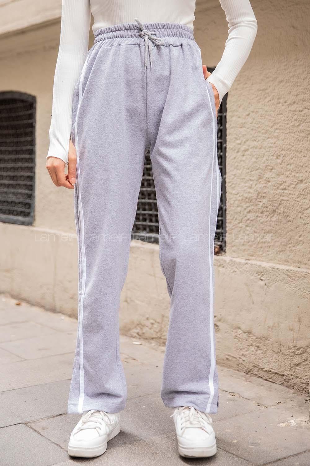 Modalamelif Yanı Şeritli Eşofman Altı Gri