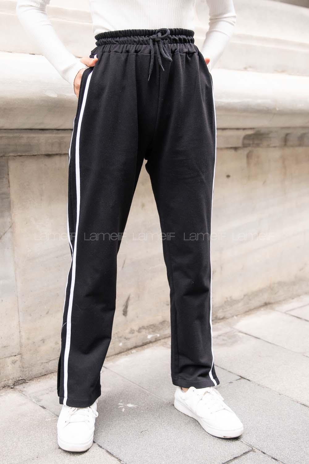 Modalamelif Yanı Şeritli Eşofman Altı Siyah