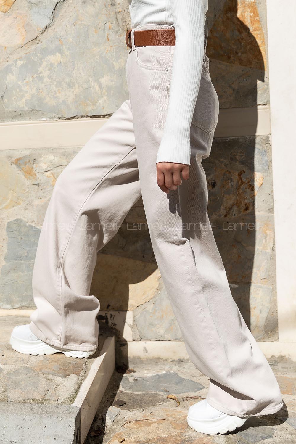 Modalamelif Çift CepliBol Paça Pantolon Taş Rengi