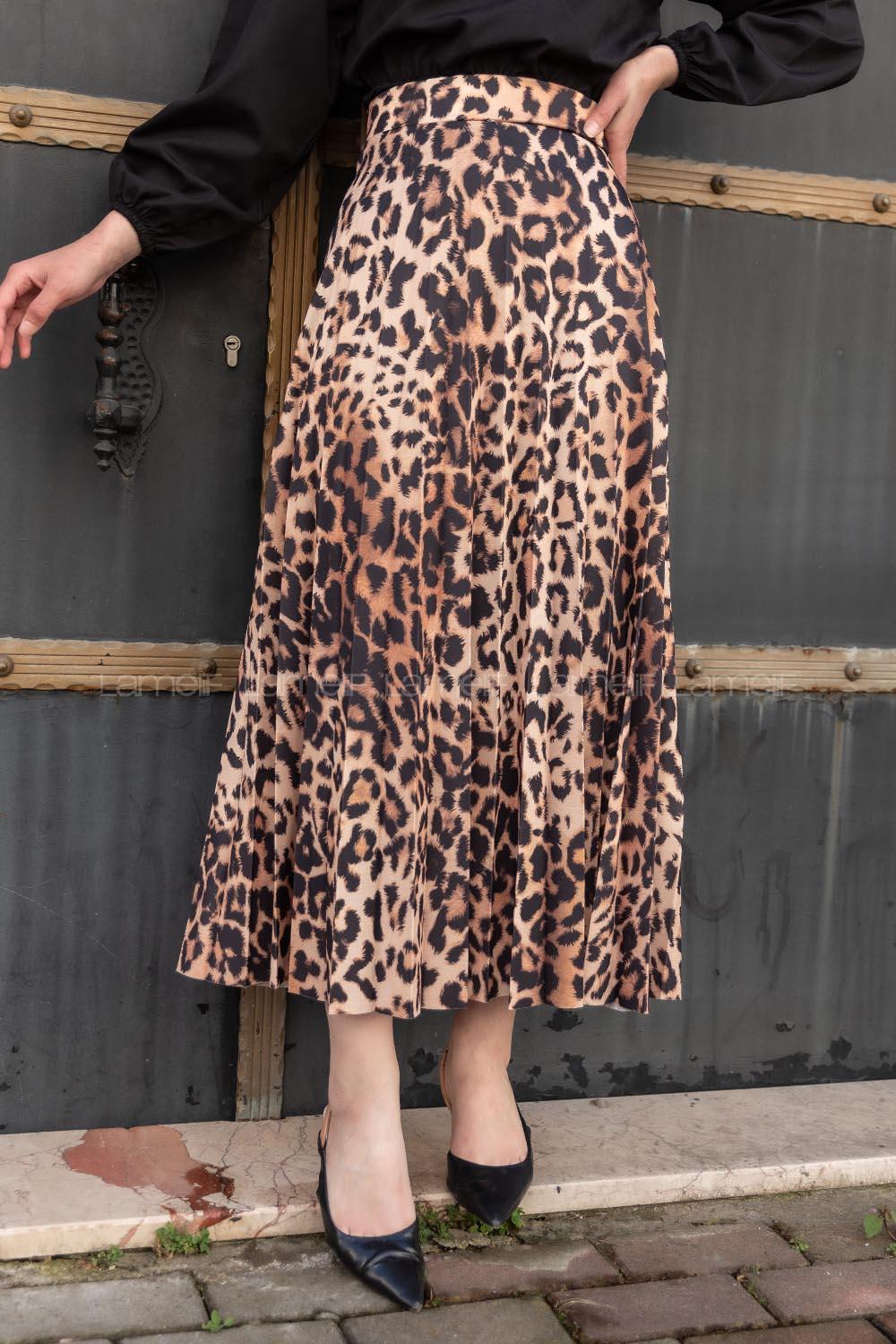 Modalamelif  Leopar Desenli Etek