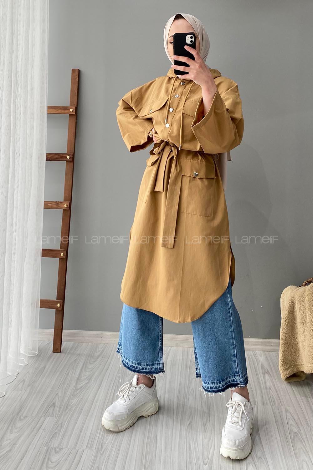 Modalamelif Kuşak Bağlamalı Uzun Tunik Camel