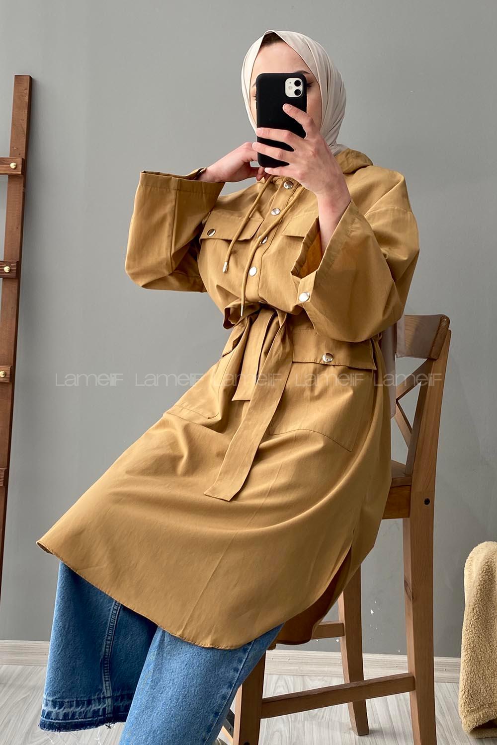 Modalamelif Kuşak Bağlamalı Uzun Tunik Camel