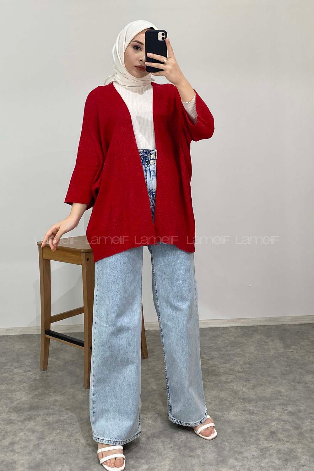 Modalamelif ya_rasa Kol Hırka Kırmızı