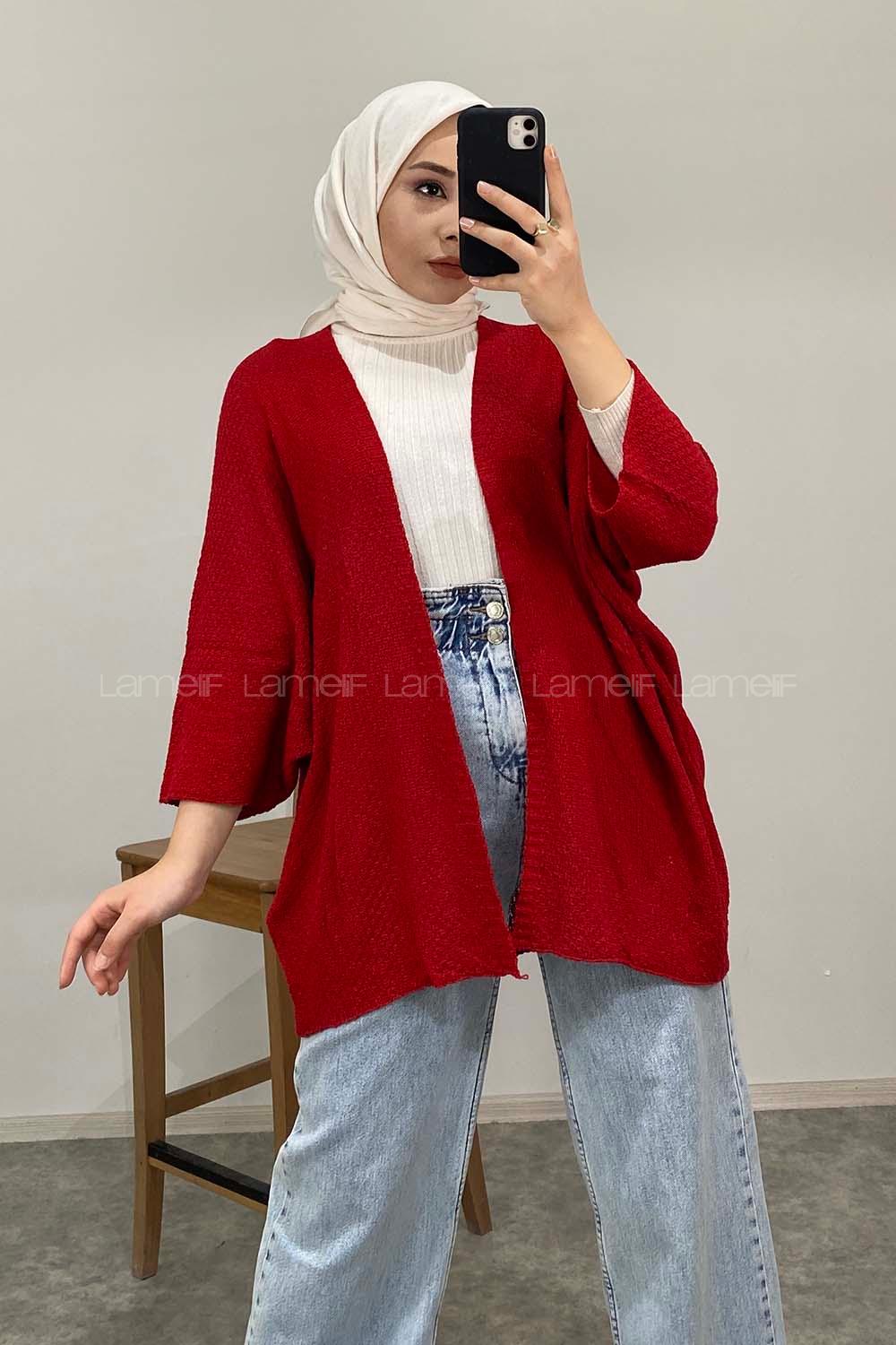 Modalamelif ya_rasa Kol Hırka Kırmızı