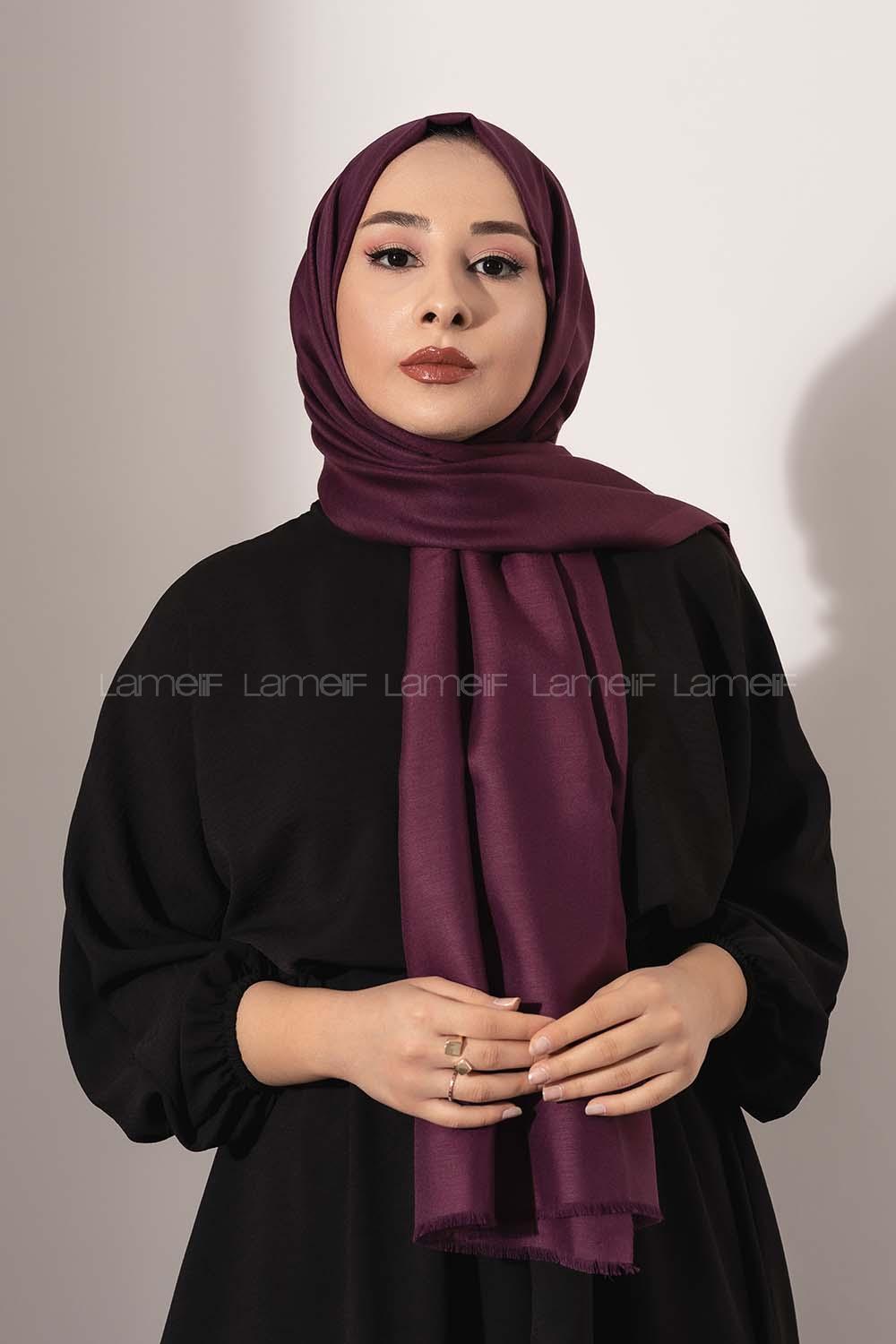 Modalamelif Mürdüm İnce Keten Şal