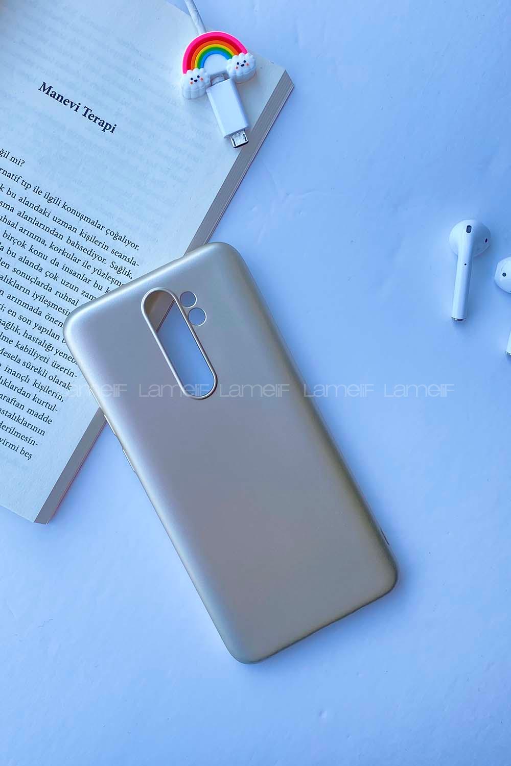 Modalamelif Redmi Note 8 Pro Rubber Silikon Telefon Kılıfı Gold