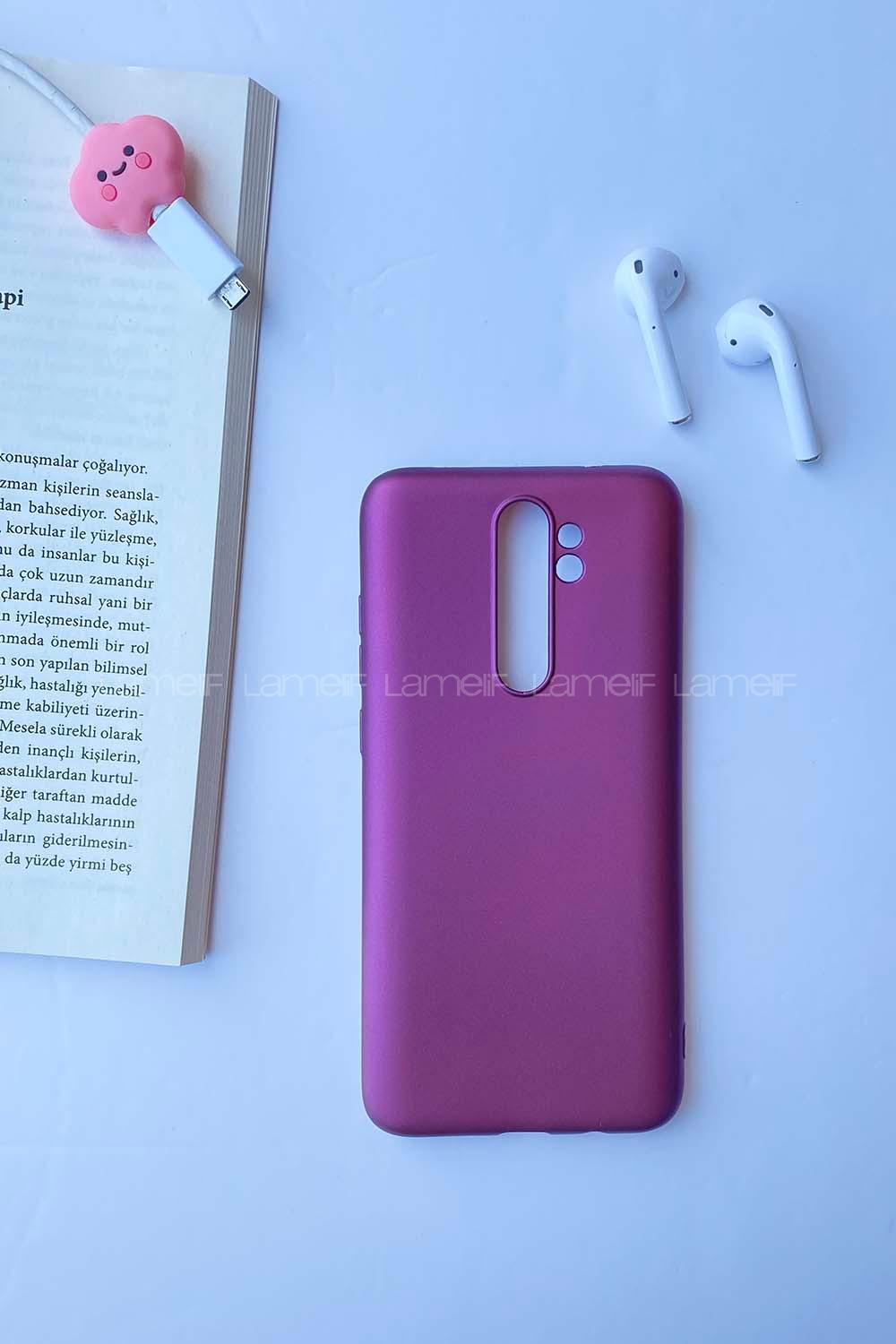 Modalamelif Redmi Note 8 Pro Rubber Silikon Telefon Kılıfı Mor