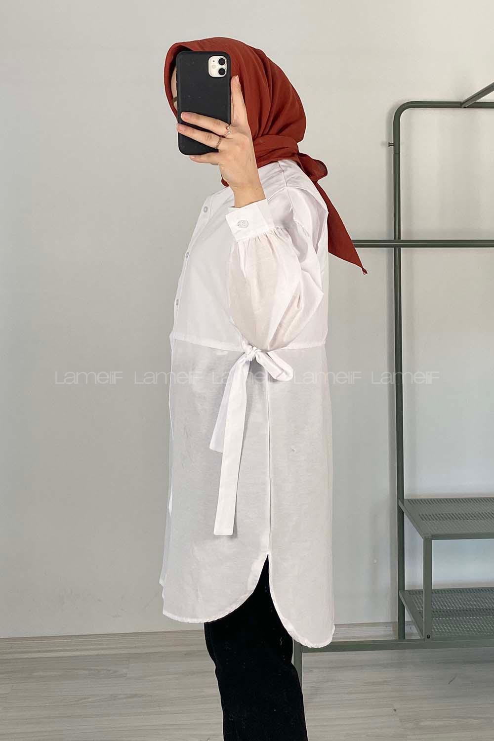 Modalamelif Hakim Yaka Bolero Detaylı Tunik Ekru