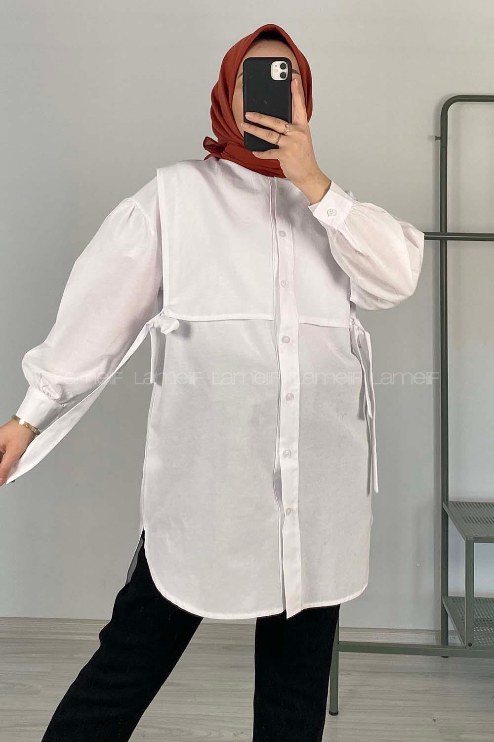 Modalamelif Hakim Yaka Bolero Detaylı Tunik Ekru