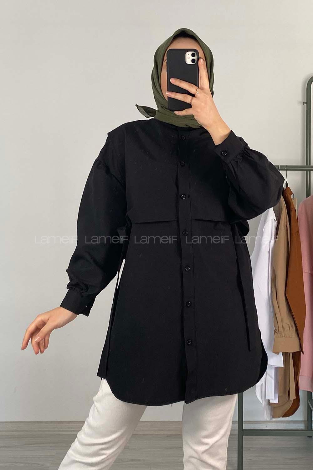 Modalamelif Hakim Yaka Bolero Detaylı Tunik Siyah