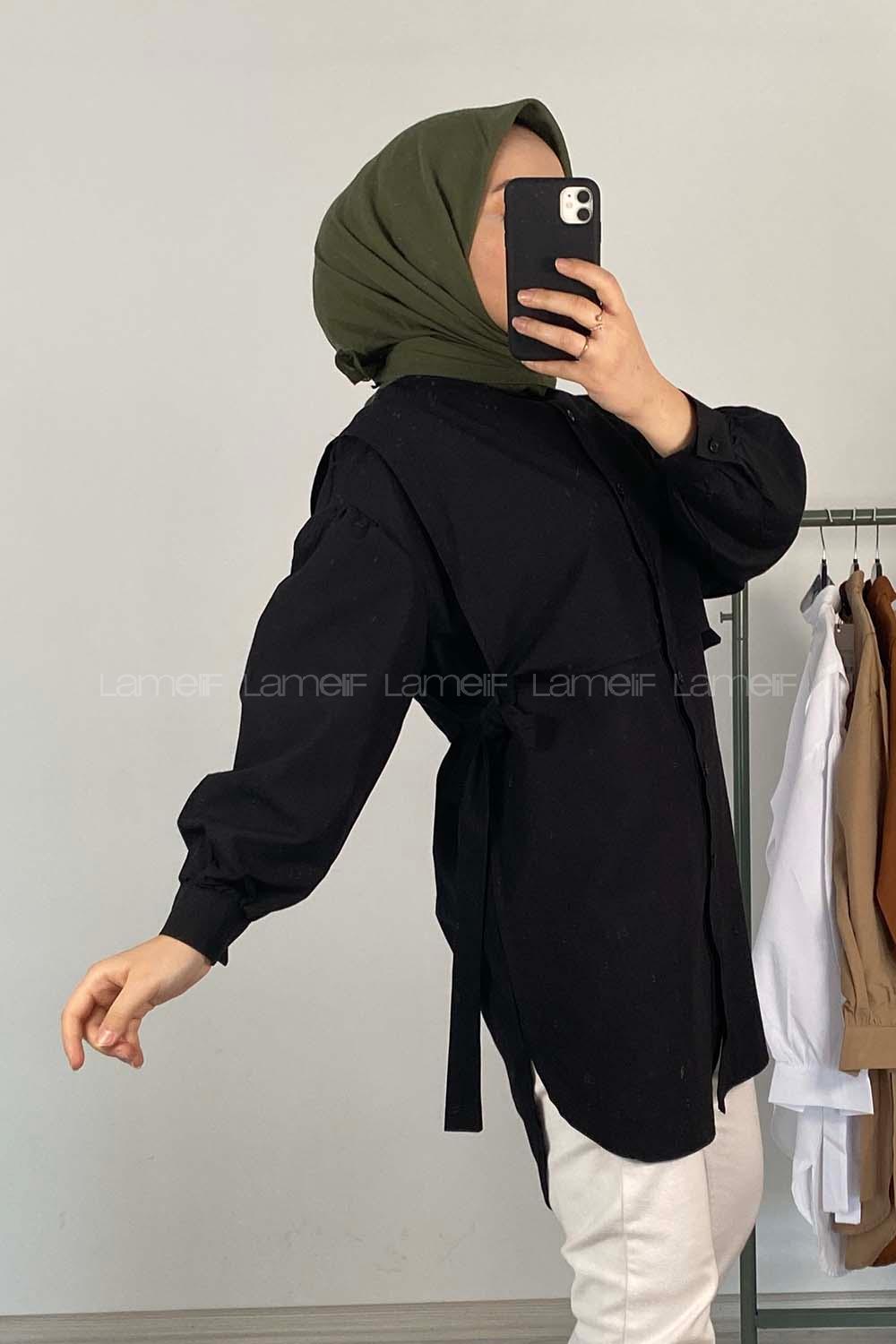 Modalamelif Hakim Yaka Bolero Detaylı Tunik Siyah