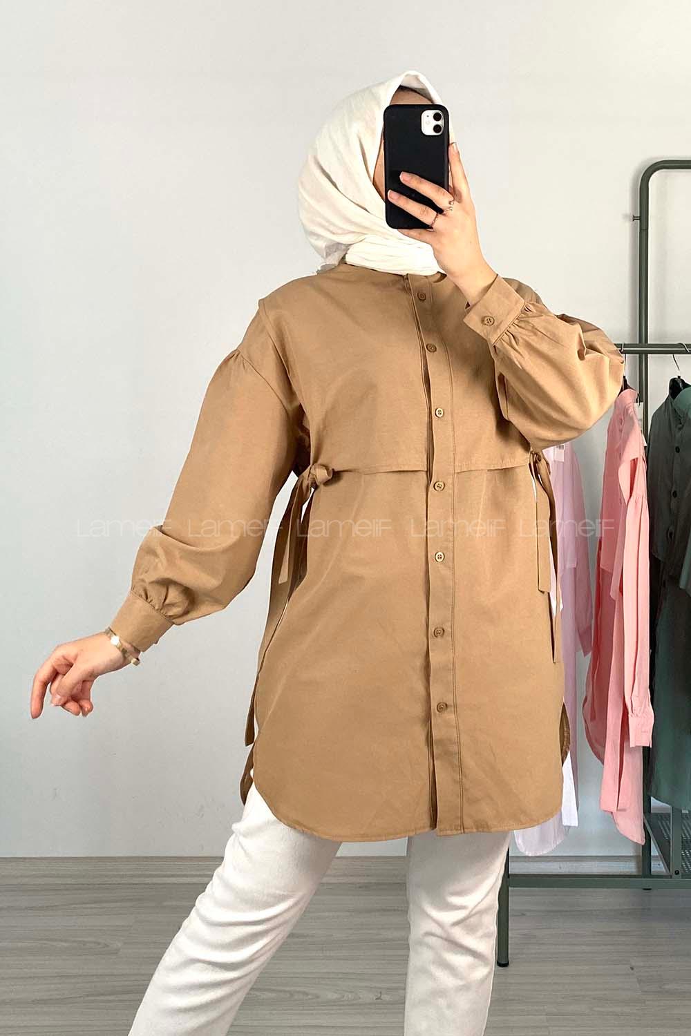 Modalamelif Hakim Yaka Bolero Detaylı Tunik Sütlü Kahve