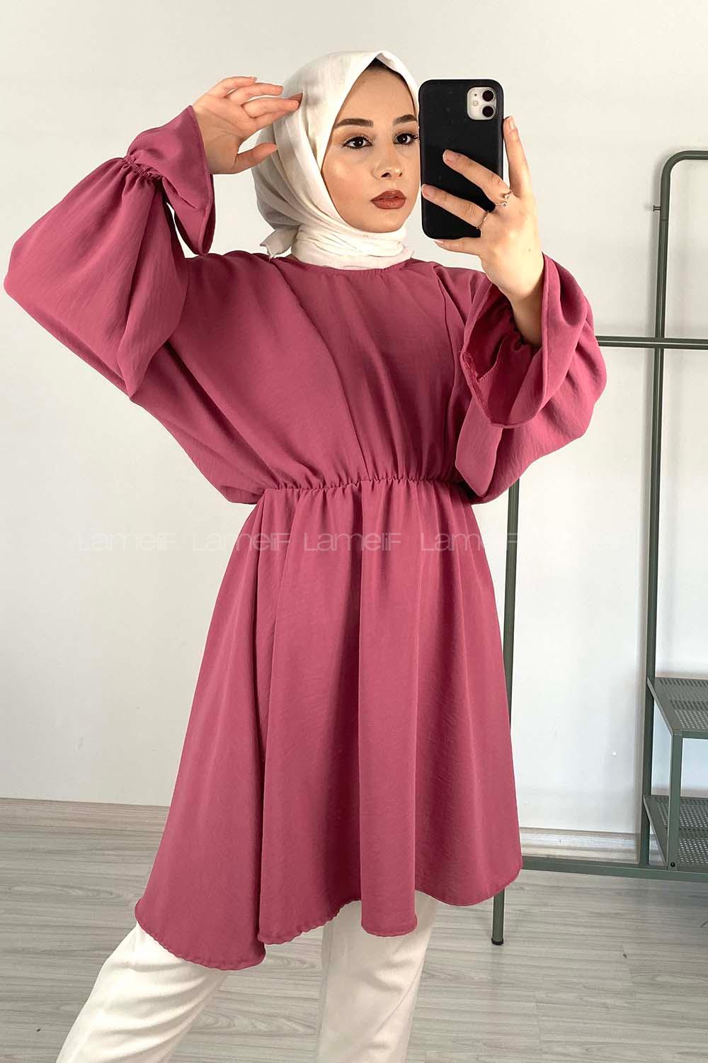 Modalamelif Balon Kol Ayrobin Tunik Açık Mor