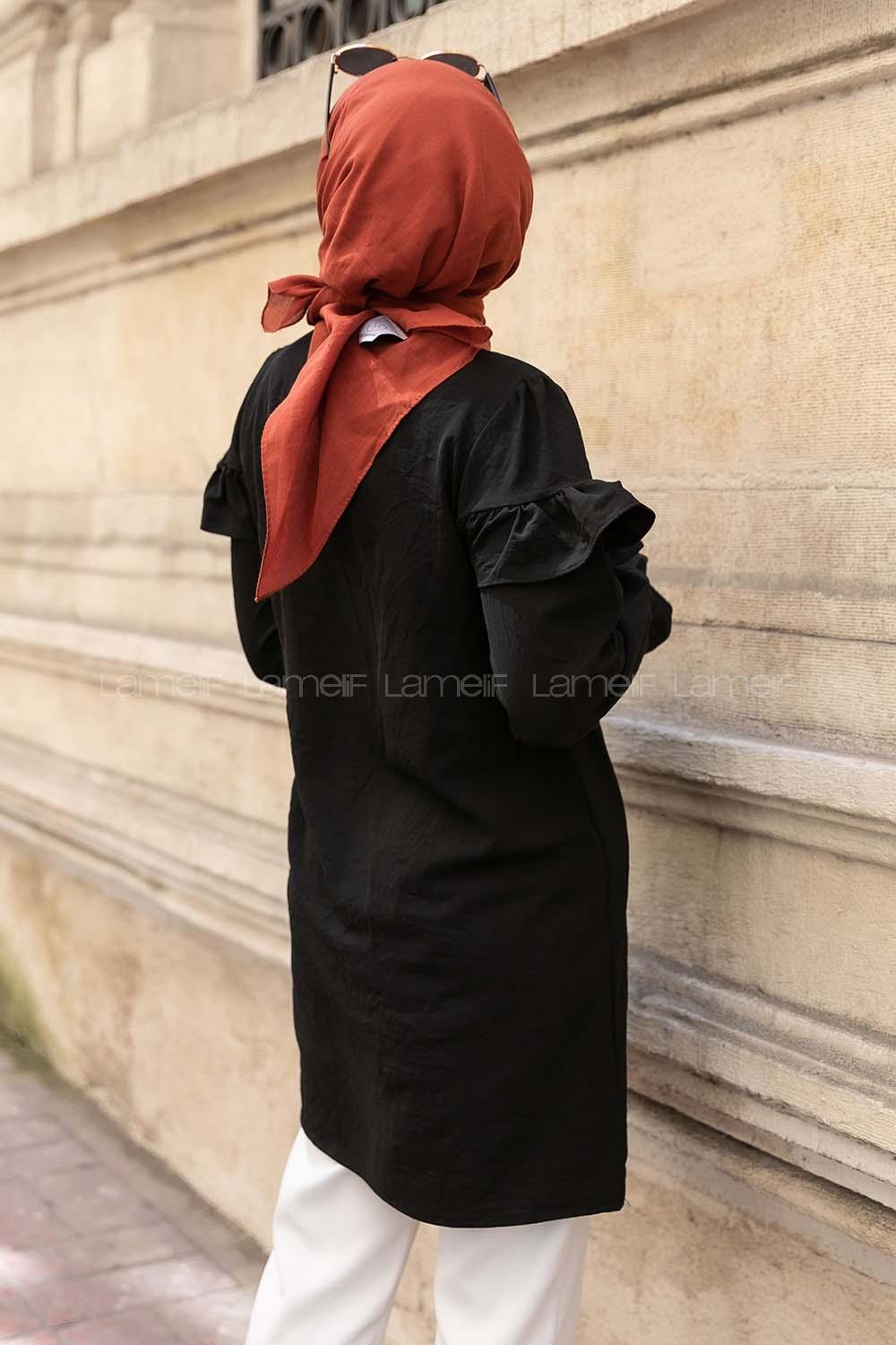 Fırfırlı Tunik Siyah