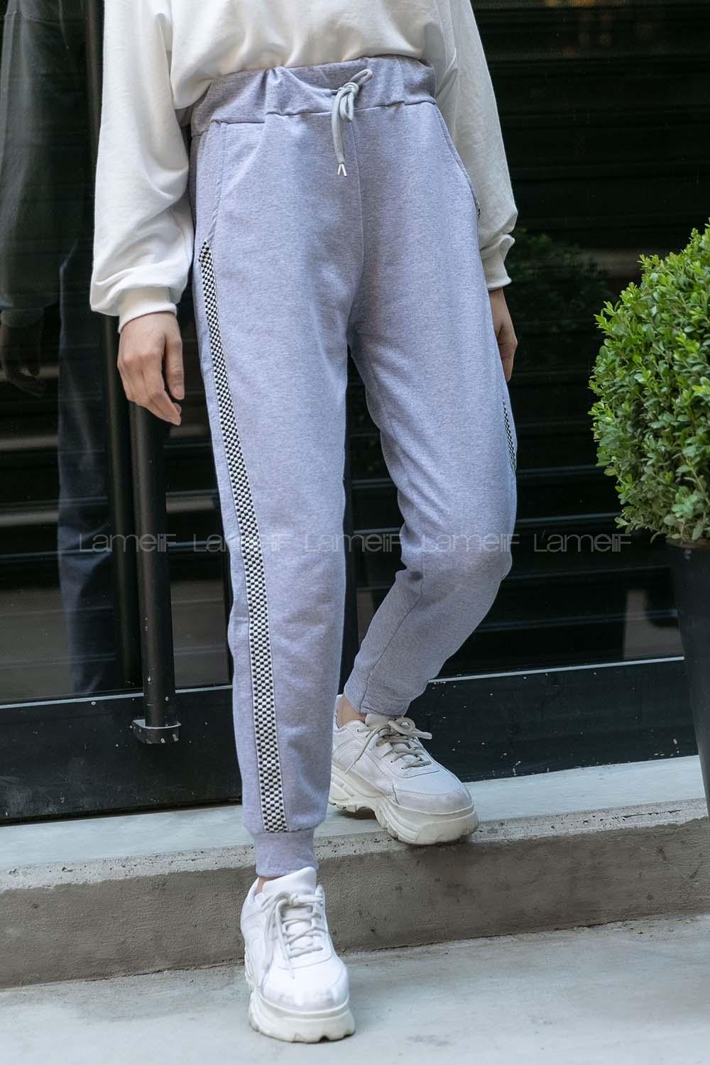 Modalamelif Yanı Şeritli Eşofman Altı Gri