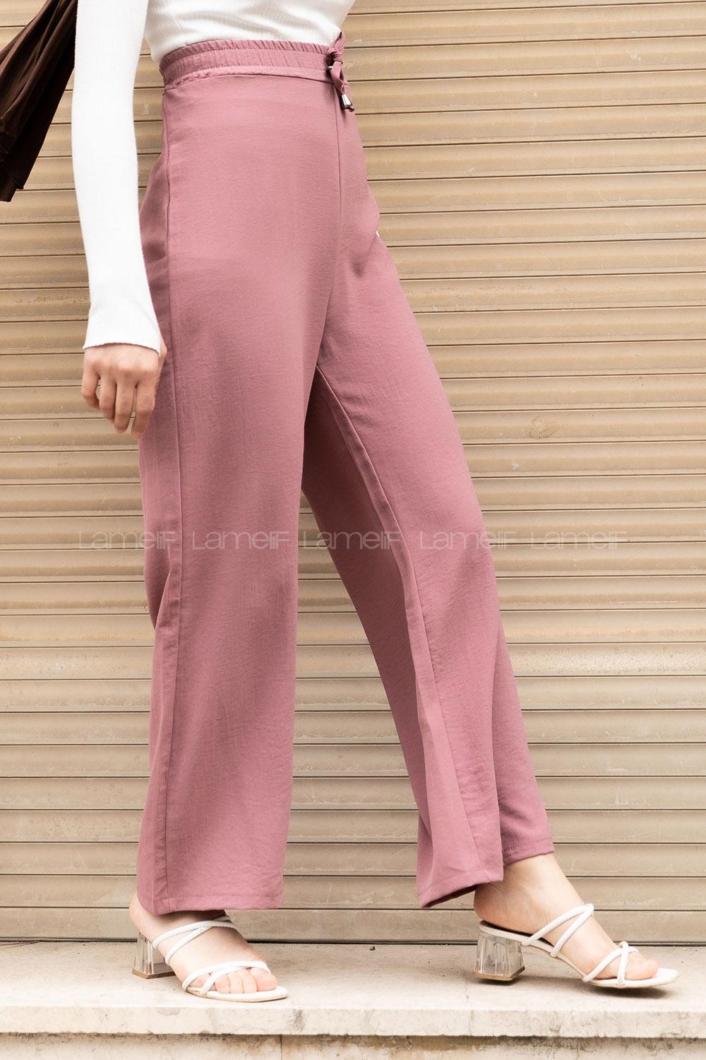 Modalamelif Bel Lastikli Salaş Pantolon Lila