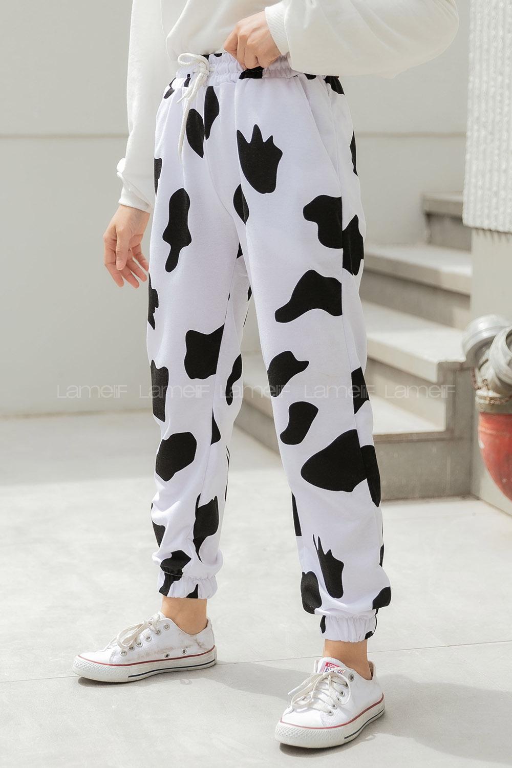 Modalamelif Dalmaçyalı Eşofman Altı Beyaz Siyah