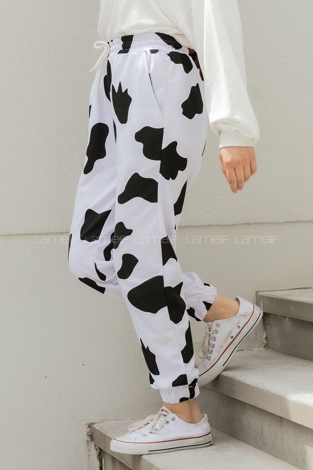 Modalamelif Dalmaçyalı Eşofman Altı Beyaz Siyah