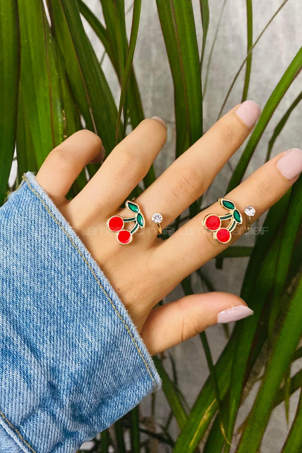 Modalamelif Gold Kiraz Yüzük