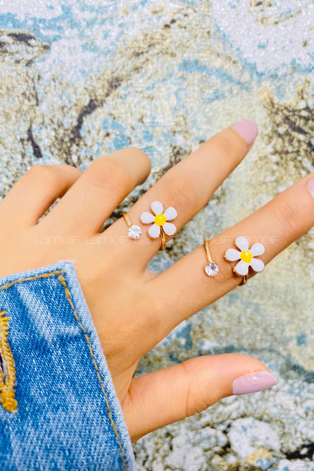 Modalamelif Gold Papatya Yüzük