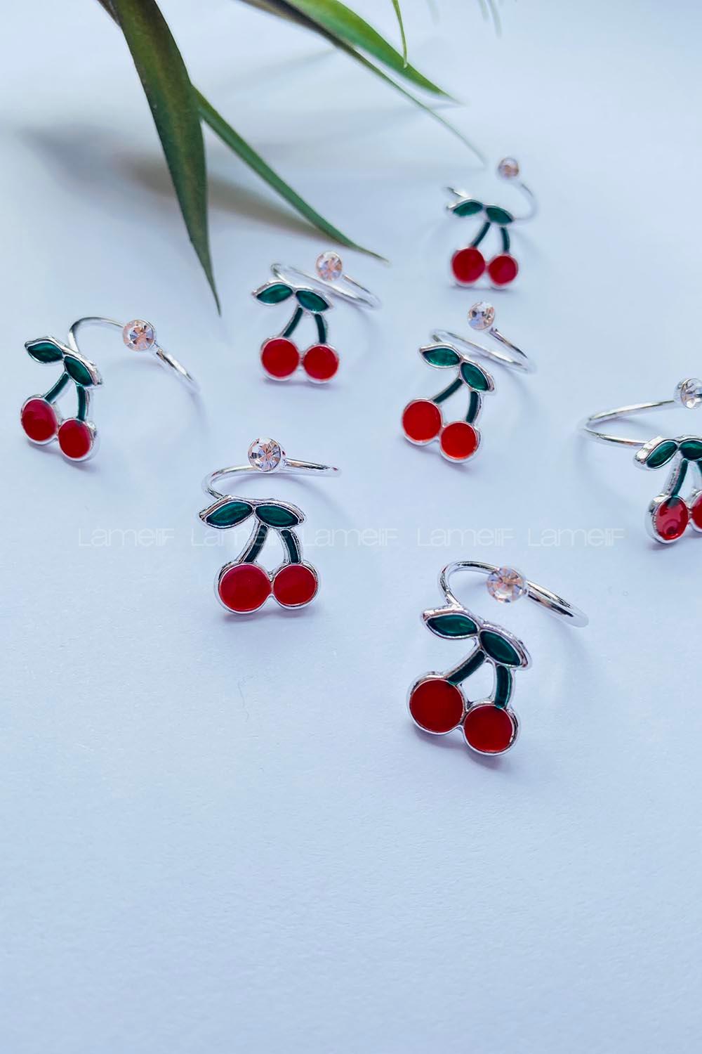 Modalamelif Gümüş Kiraz Yüzük