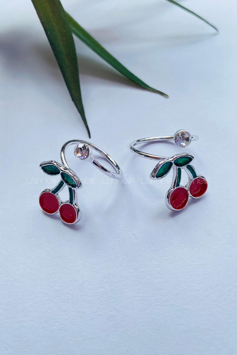 Modalamelif Gümüş Kiraz Yüzük