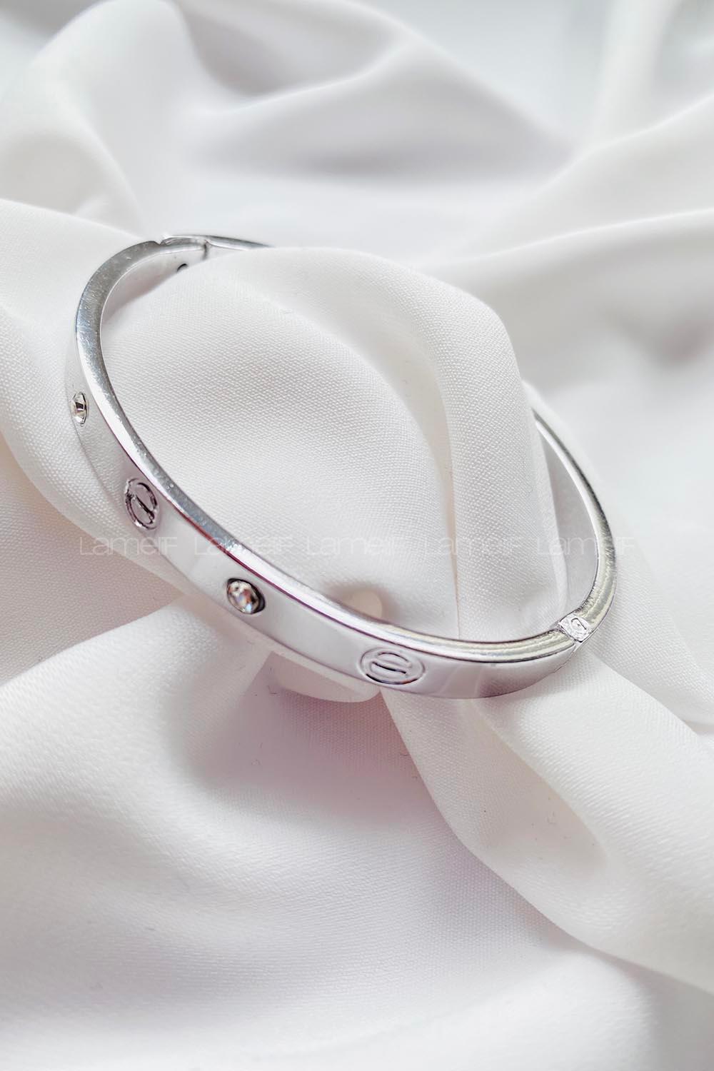 Modalamelif Gümüş Taşlı Çelik Bileklik