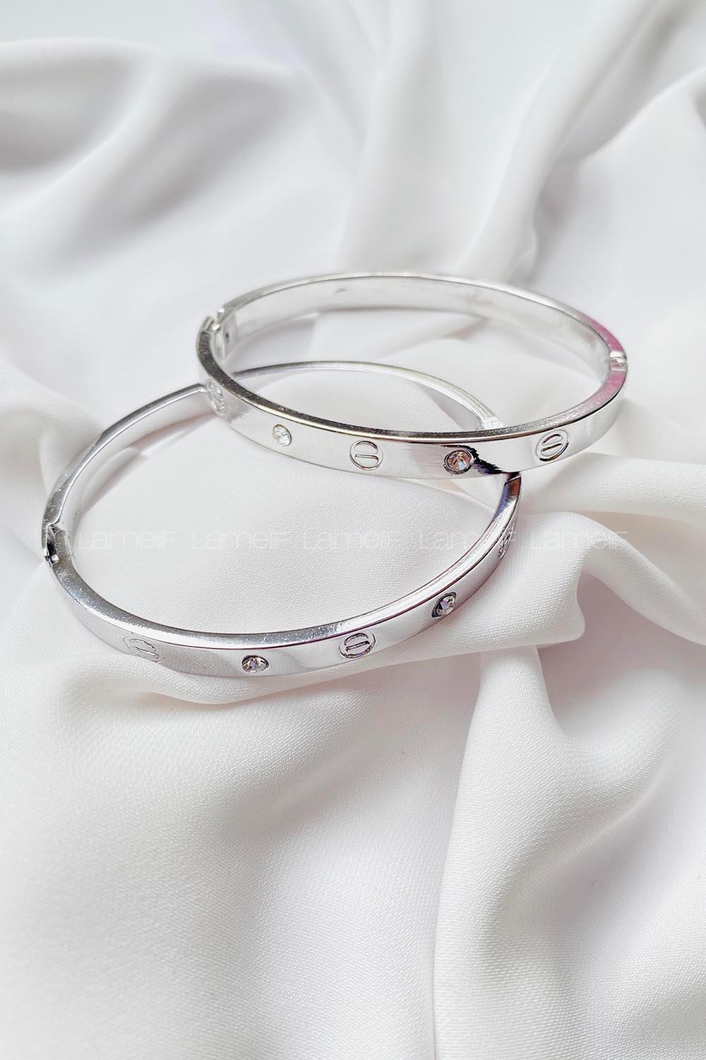 Modalamelif Gümüş Taşlı Çelik Bileklik