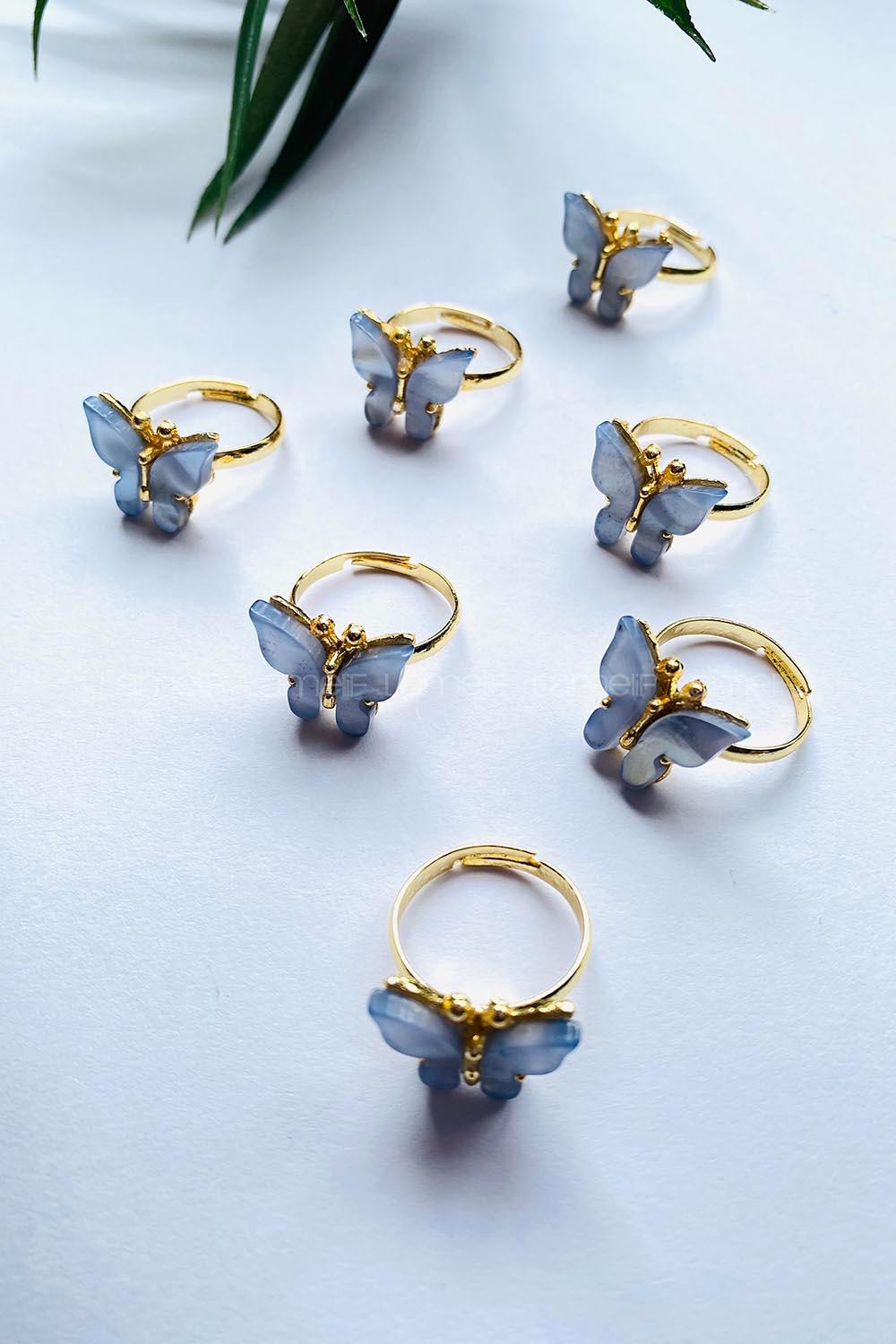 Modalamelif Mavi Kelebek Yüzük
