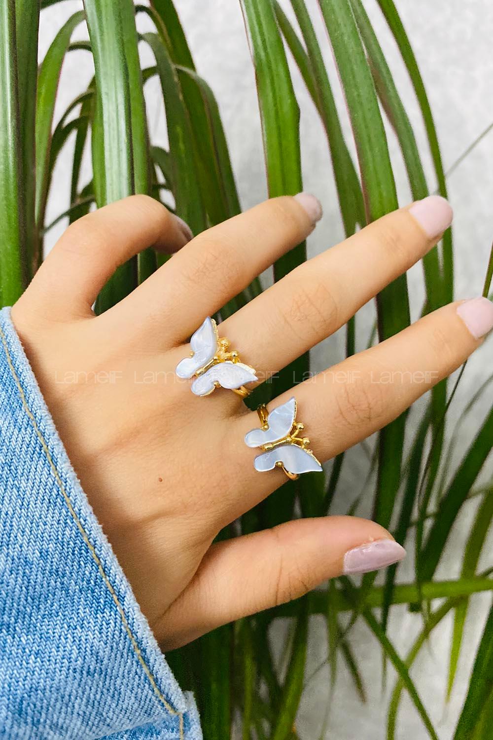 Modalamelif Mavi Kelebek Yüzük