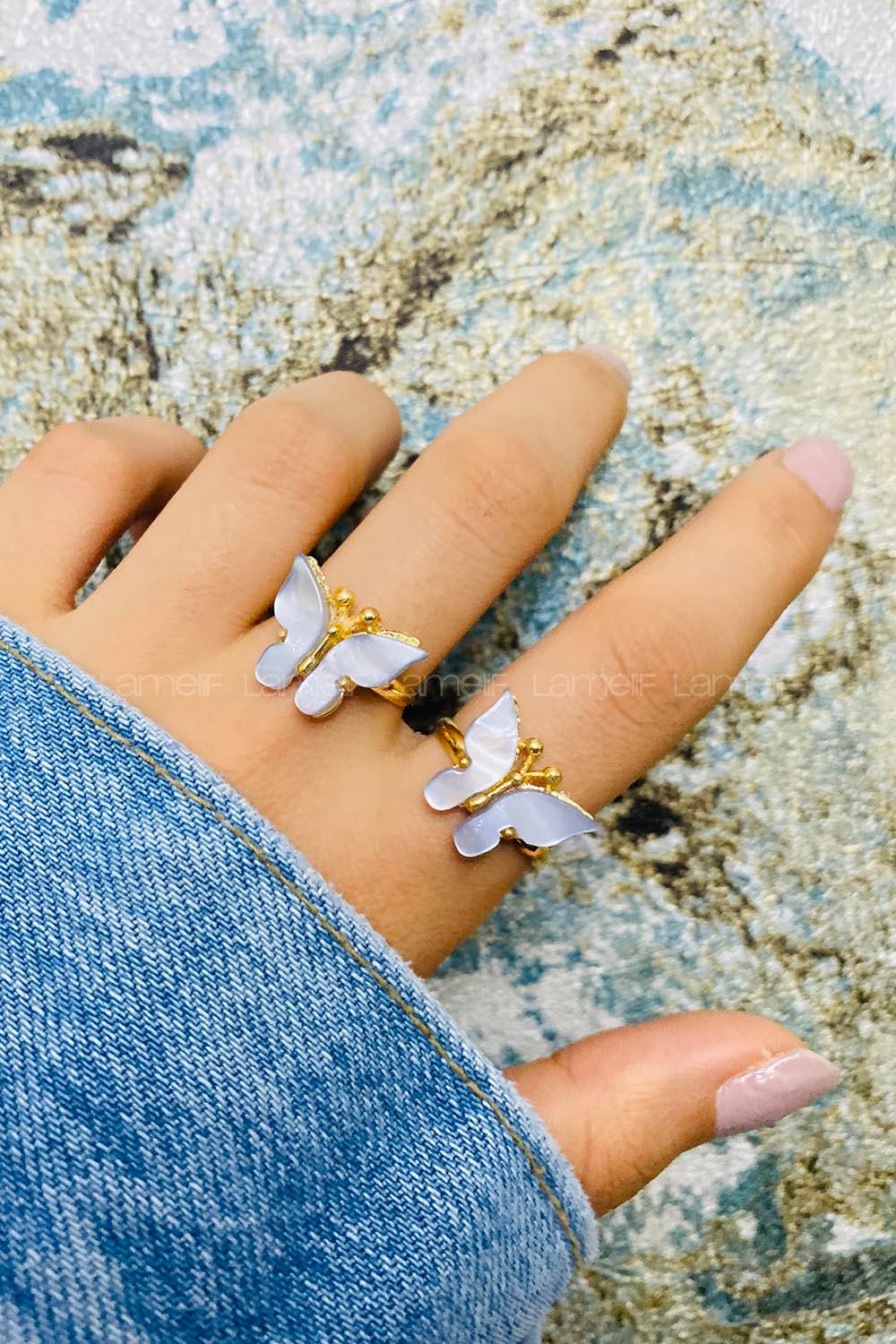 Modalamelif Mavi Kelebek Yüzük