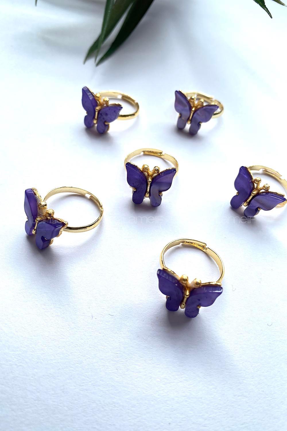Modalamelif Mor Kelebek Yüzük