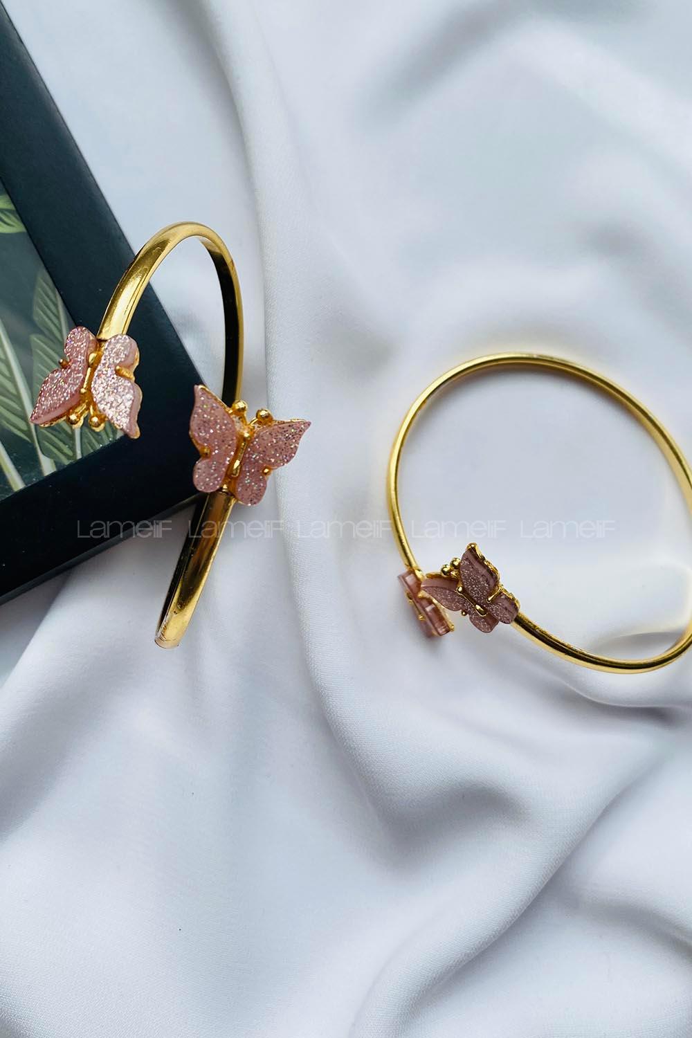 Modalamelif Pudra Kelebek Kelepçe Bileklik