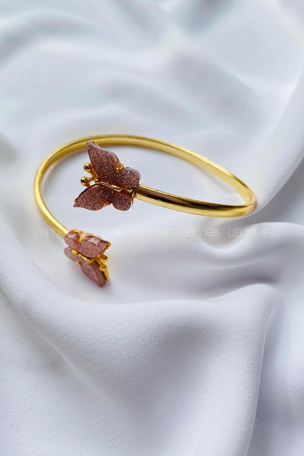 Modalamelif Pudra Kelebek Kelepçe Bileklik