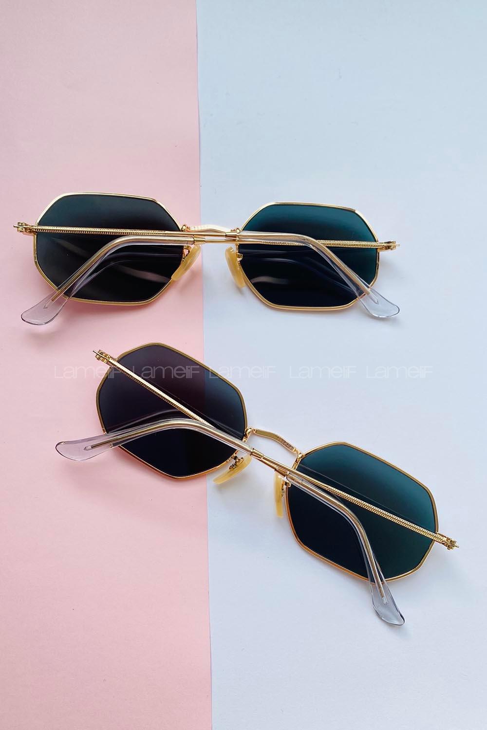 Modalamelif Pudra Siyah Aynalı Cam Mona Gözlük