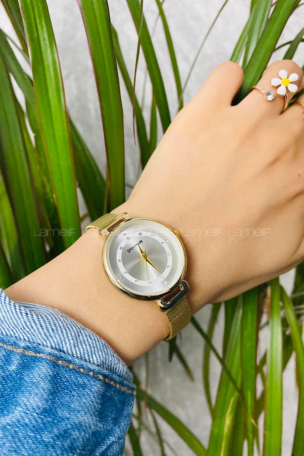 Modalamelif Sada Gold Hasır Kordon Saat