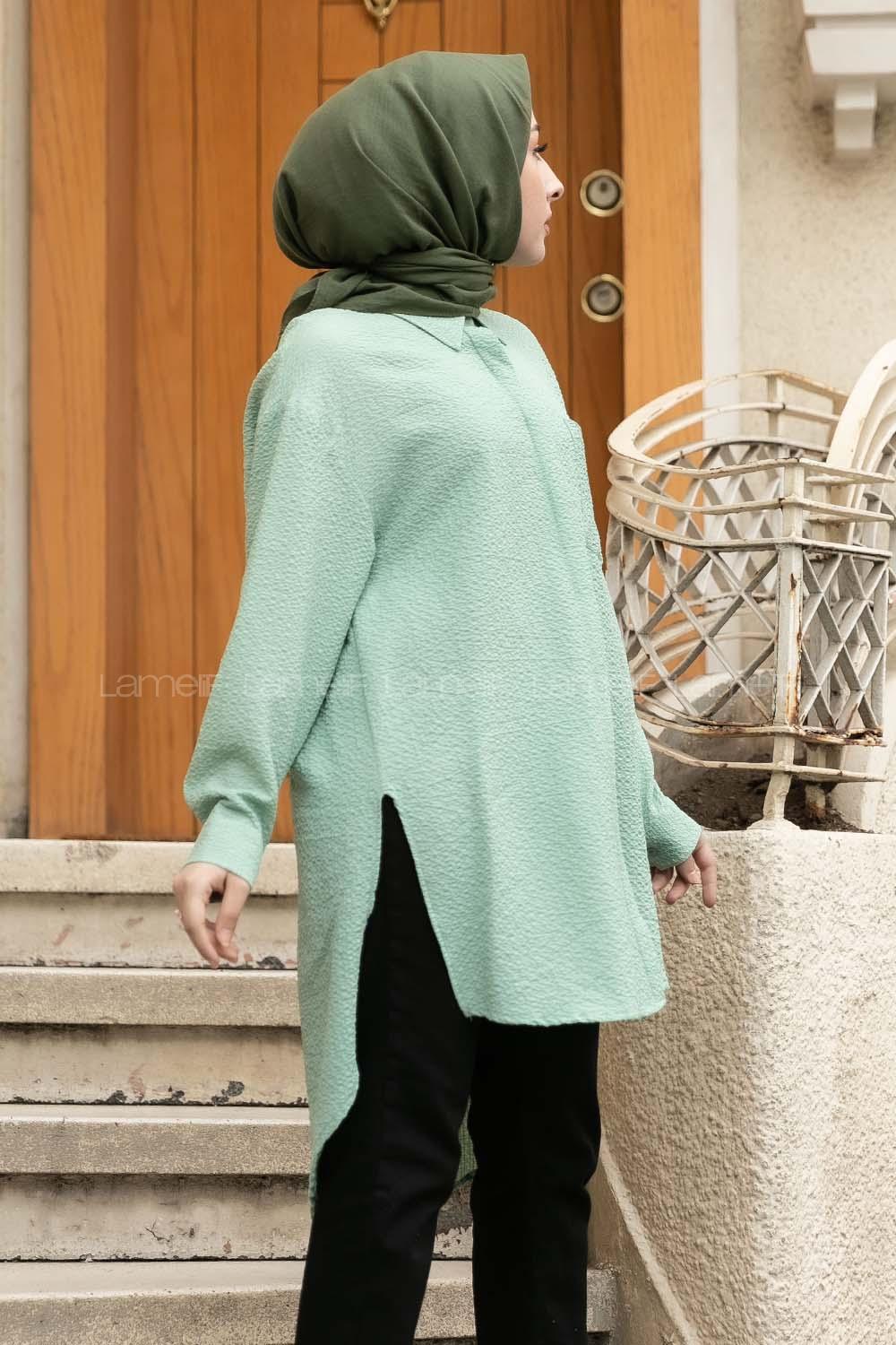 Modalamelif Tek Cepli Salaş Gömlek Çağla