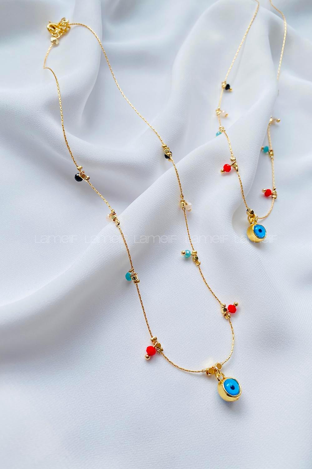 Modalamelif Zarif Detaylı Nazar Boncuk Kolye