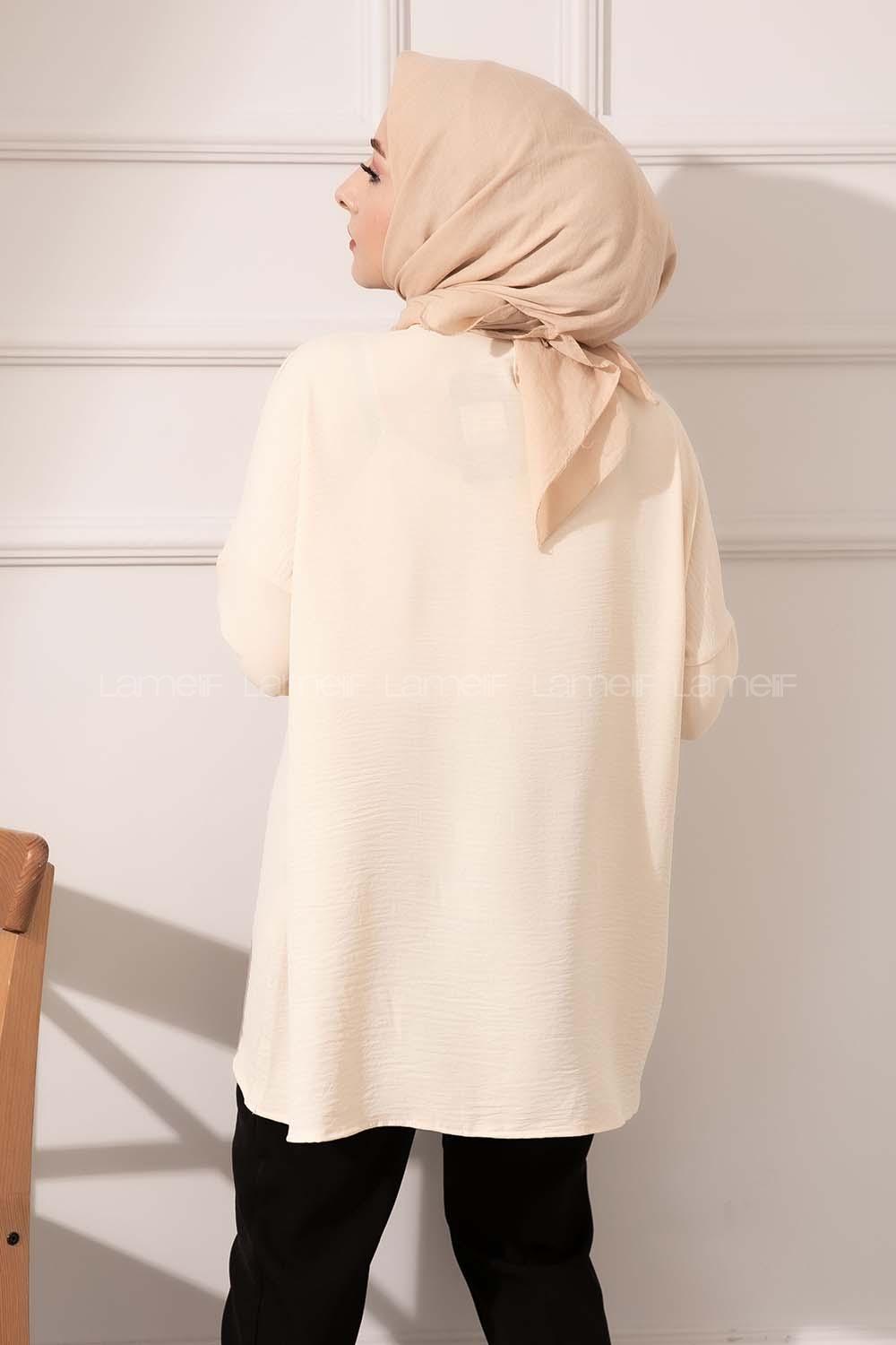 Modalamelif Düşük Kol Ayrobin Bluz Taş