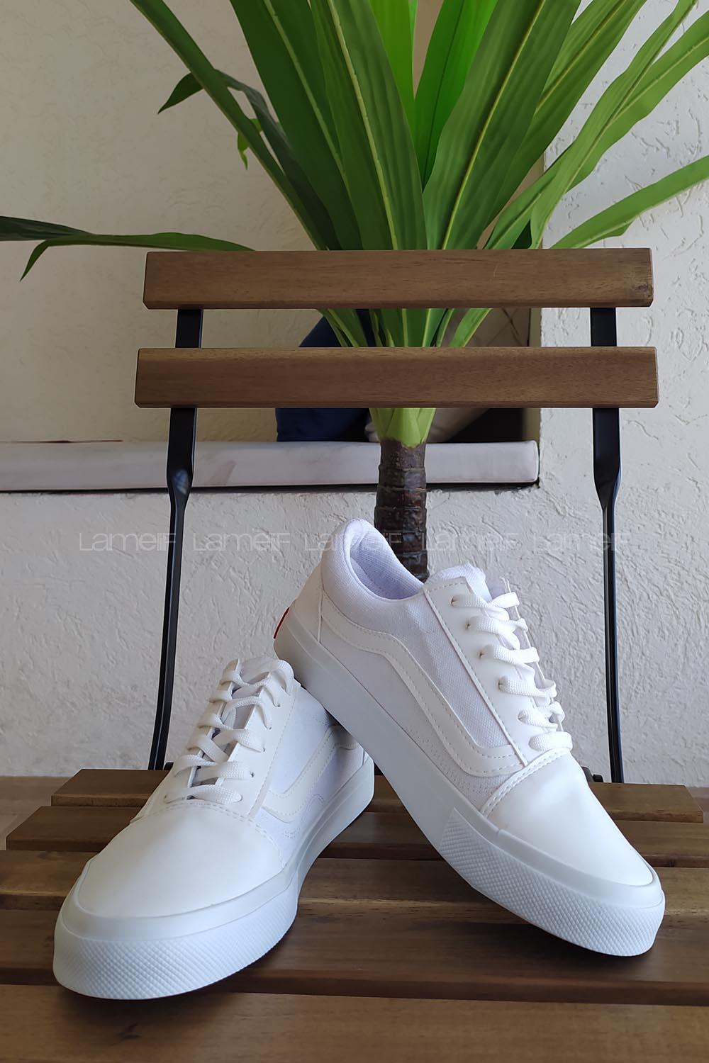 Modalamelif Canvas Beyaz Renk Kibar Ayakkabı