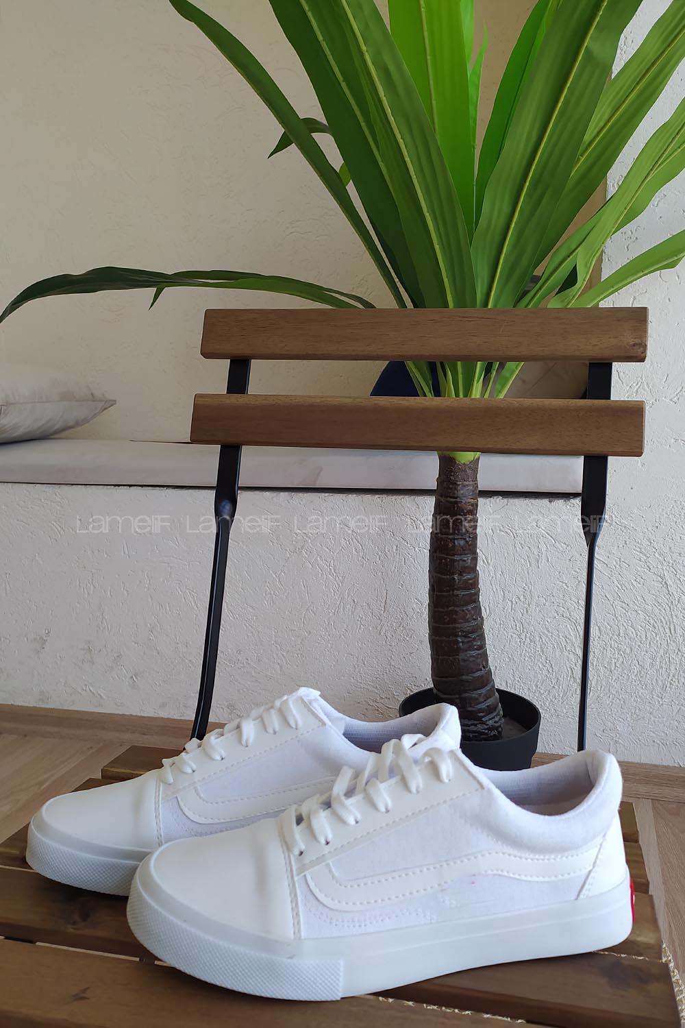 Modalamelif Canvas Beyaz Renk Kibar Ayakkabı