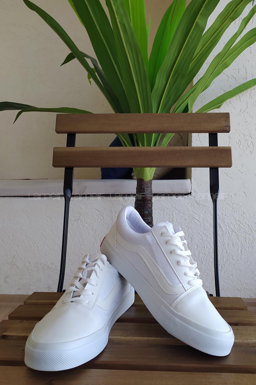 Modalamelif Canvas Beyaz Renk Kibar Ayakkabı