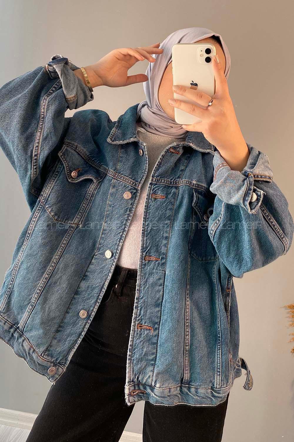 Light Blue Shirt Collar Long Arm Cotton Fabric Denim Jacket