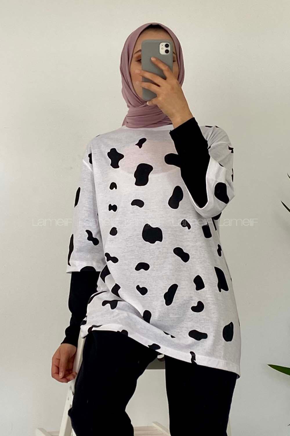 Modalamelif Dalmaçyalı  T-Shirt Siyah Beyaz