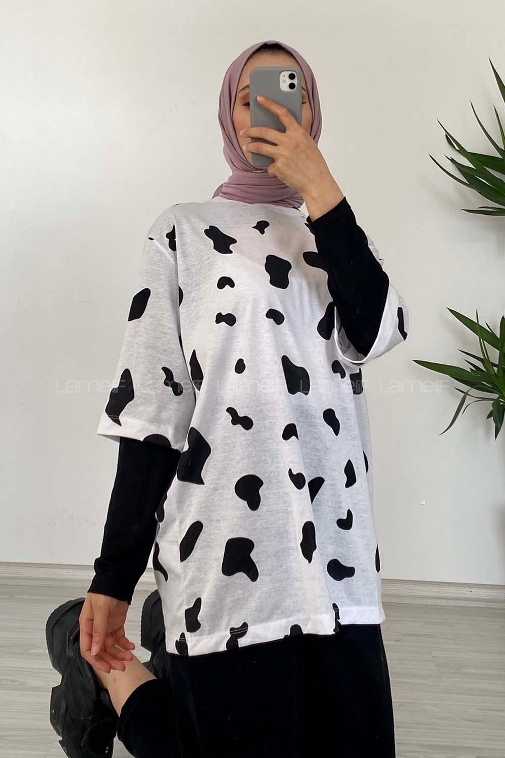 Modalamelif Dalmaçyalı  T-Shirt Siyah Beyaz