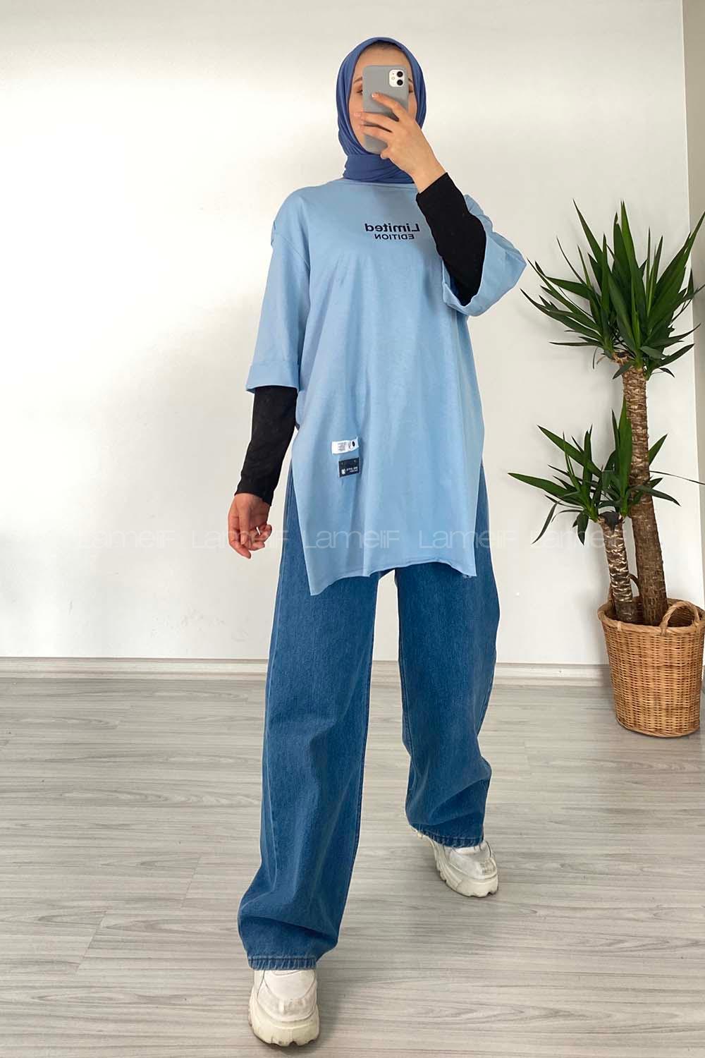 Modalamelif Duble Kol Limited Editıon T-Shirt Açık Mavi