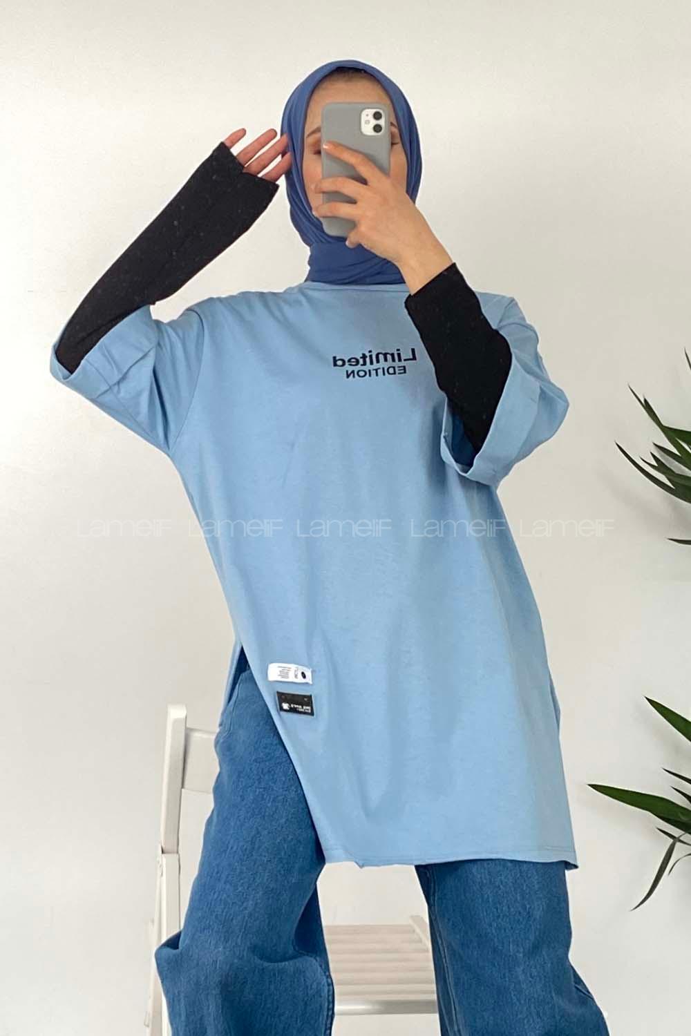 Modalamelif Duble Kol Limited Editıon T-Shirt Açık Mavi