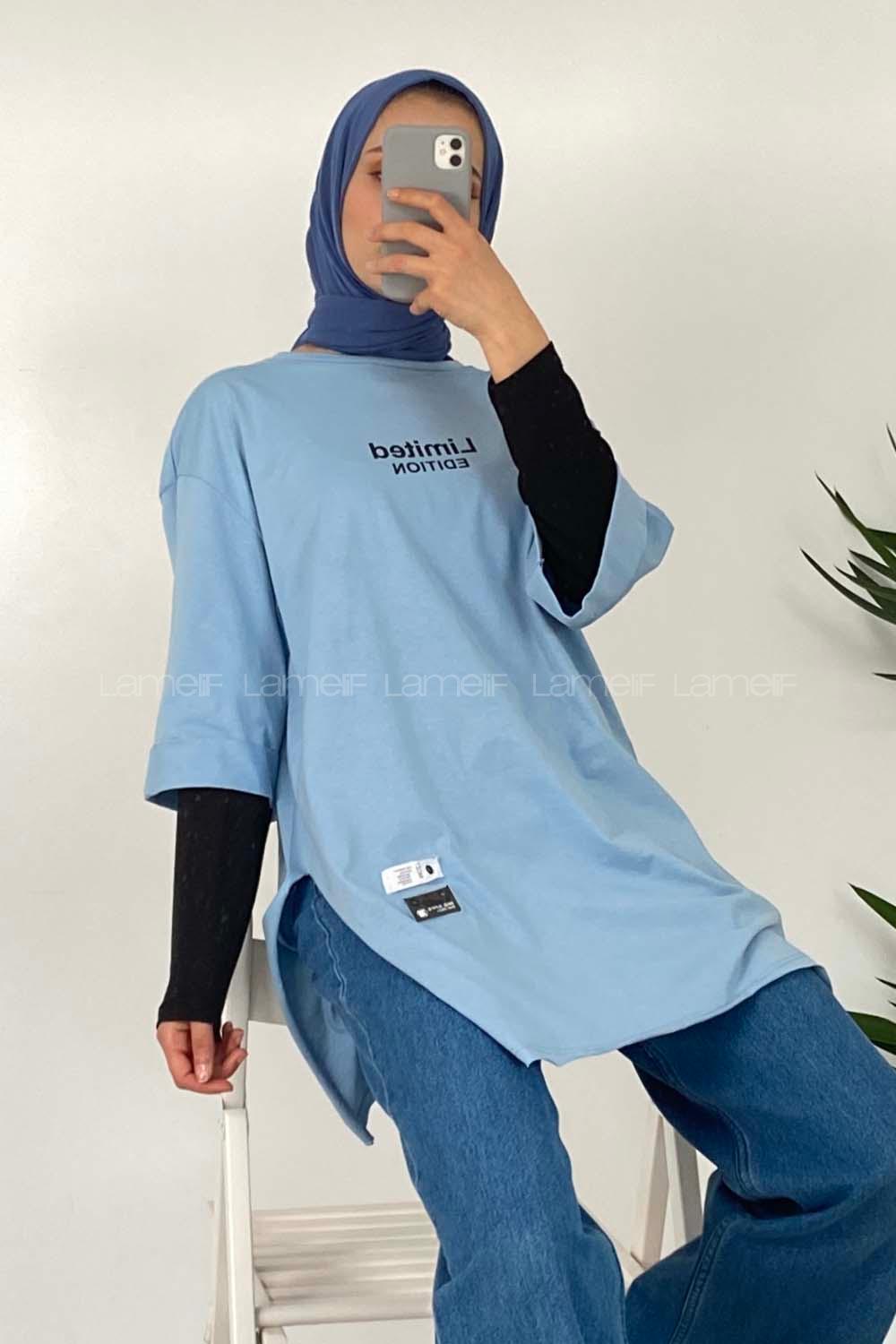 Modalamelif Duble Kol Limited Editıon T-Shirt Açık Mavi