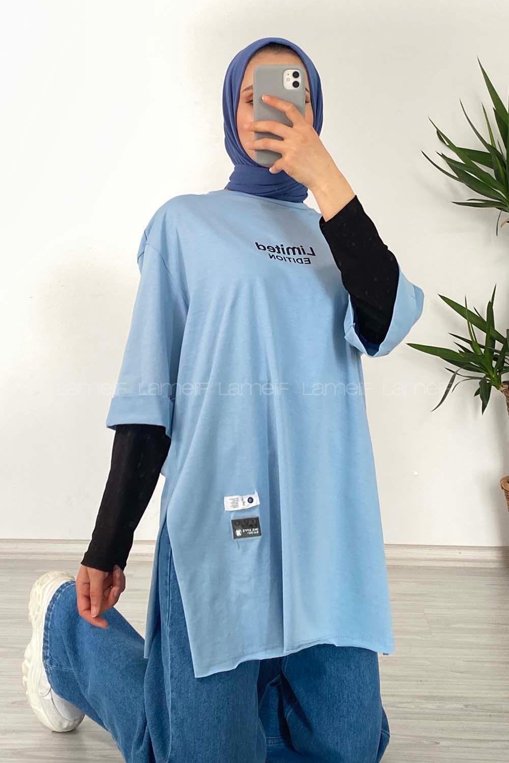 Modalamelif Duble Kol Limited Editıon T-Shirt Açık Mavi