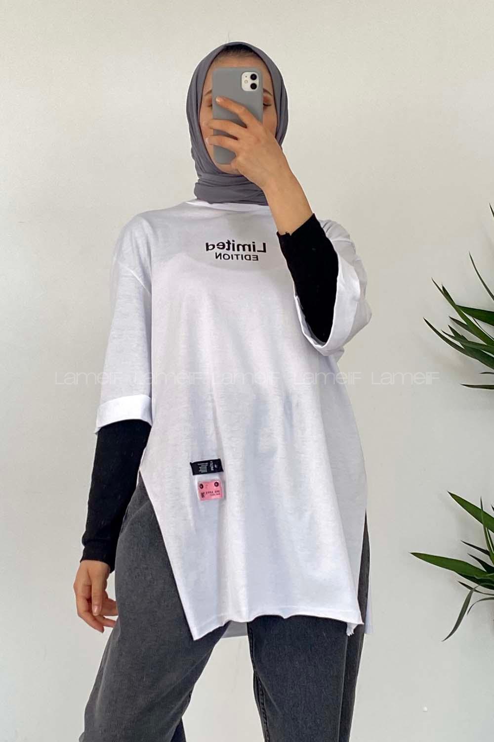 Modalamelif Duble Kol Limited Editıon T-Shirt Beyaz